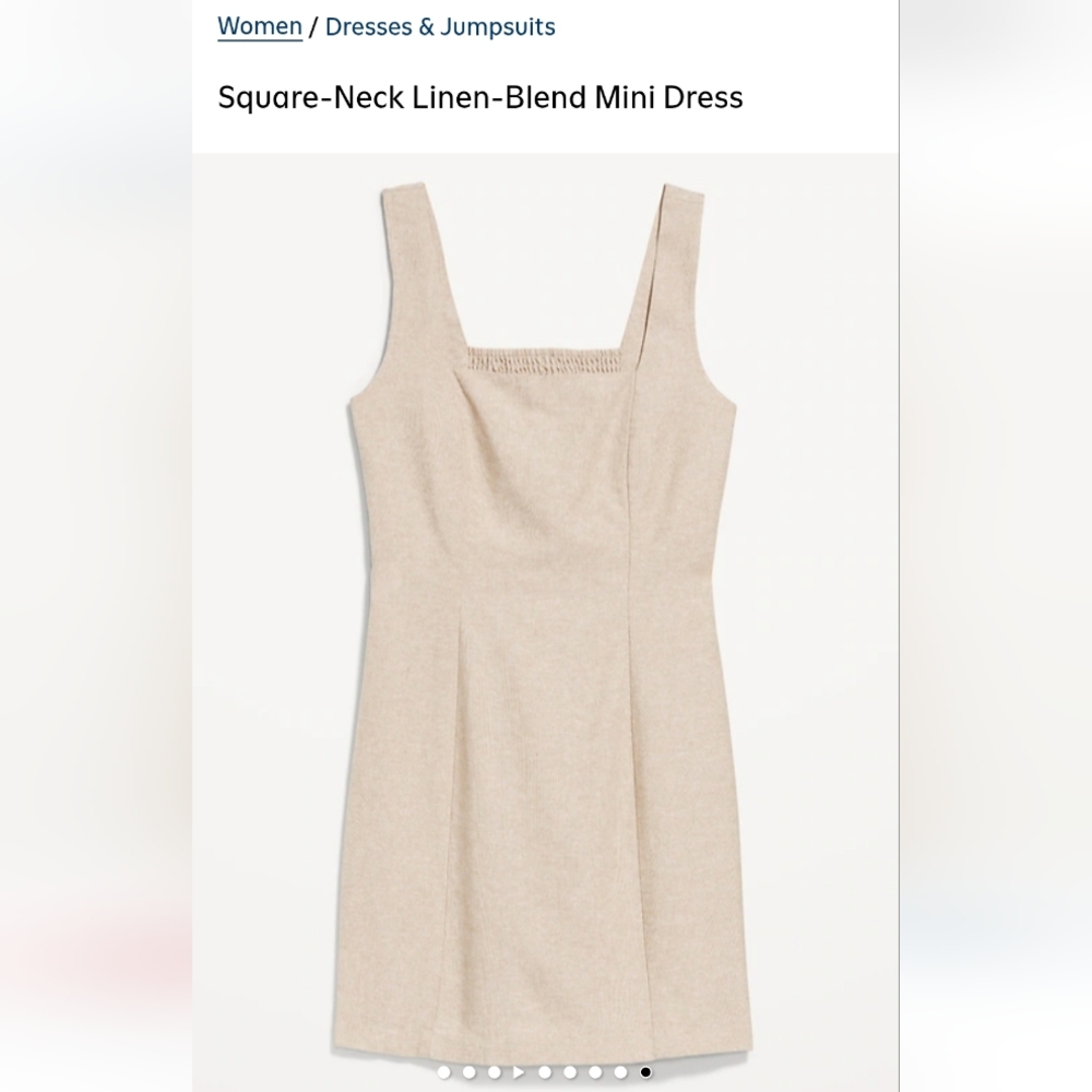 Old Navy Cream Linen-Blend Mini Dress